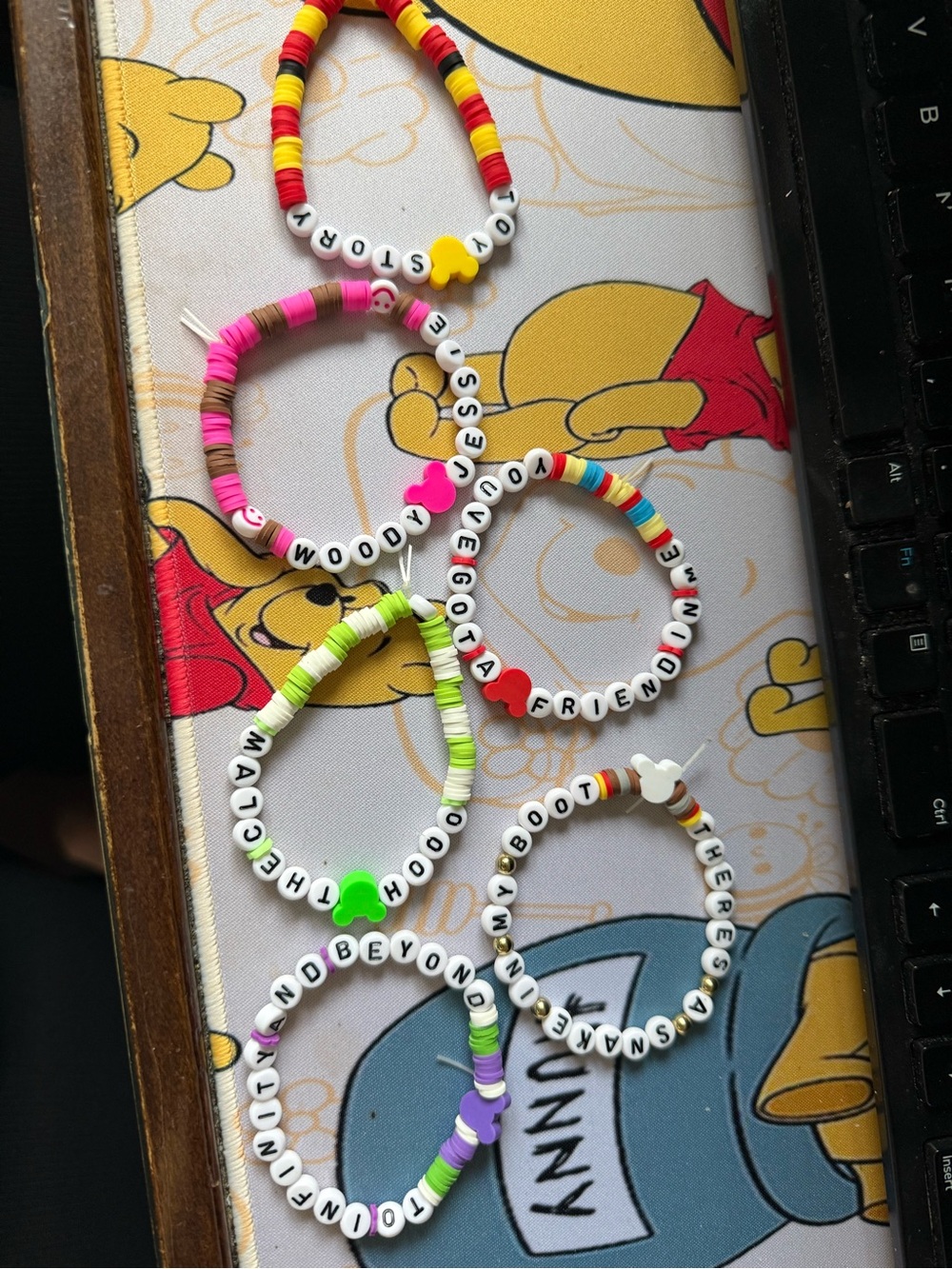 Disney set of 6 Handmade Disney Bracelets Magical Accessories TOY STORY